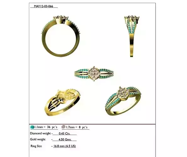 Round Gold Ring With Multicolor Gemstones