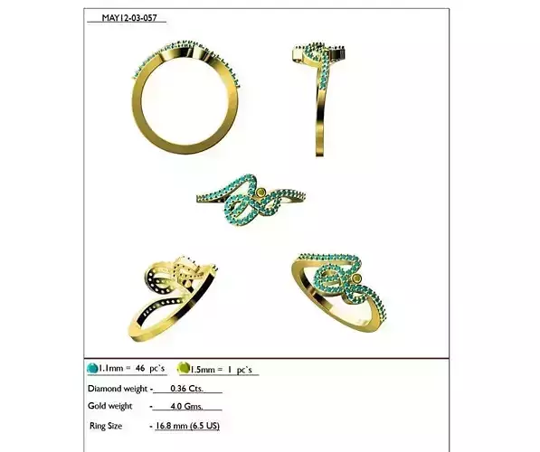 Swirl Loop Gold Ring With Gemstones 9