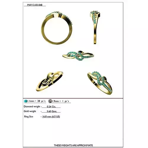 Swirl Gold Ring With Gemstones 14