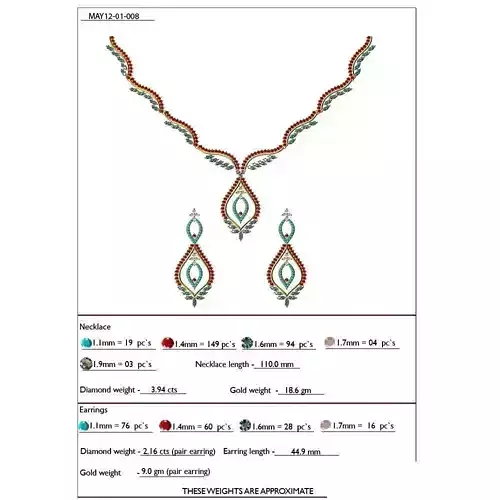 Marquise Shaped Jewellery Set With Gemstones 1