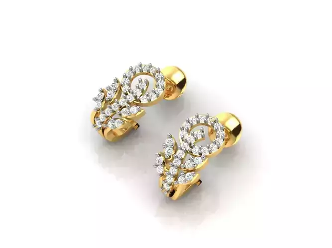 Gold Earrings With Diamonds 30