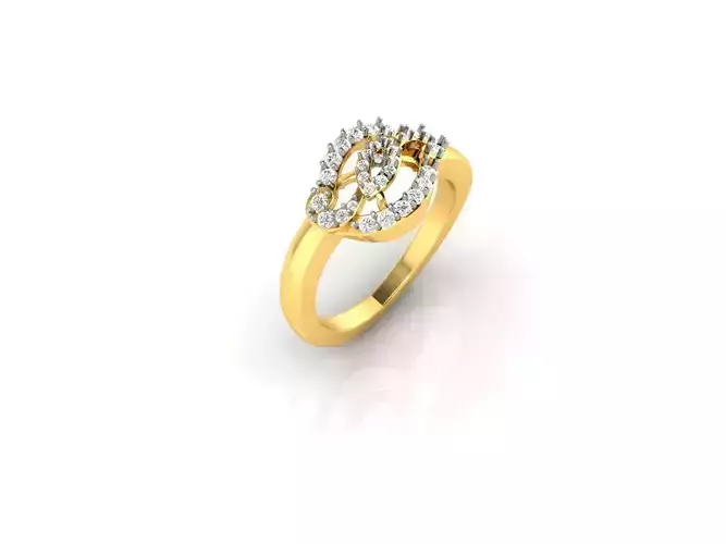 Marquise Shaped Gold Ring With Diamonds 10