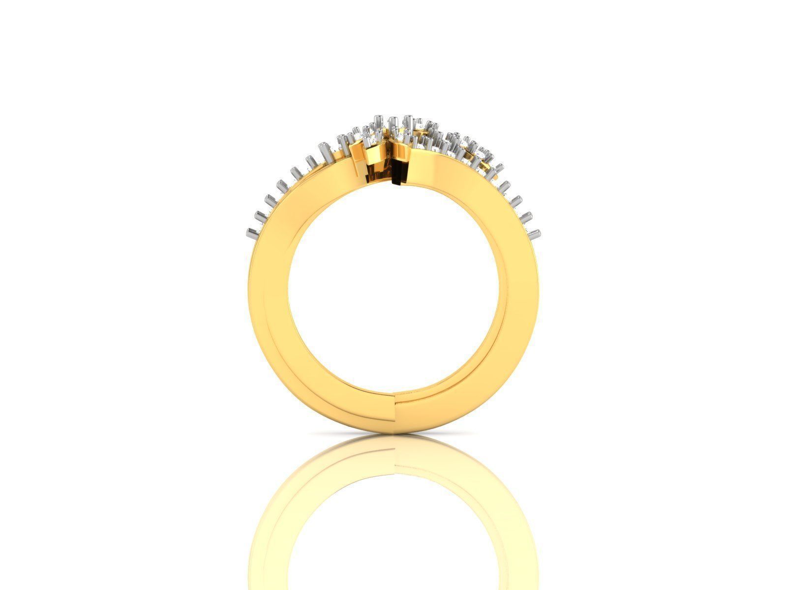 Swirl Gold Ring With Diamonds 21 3D print model_1