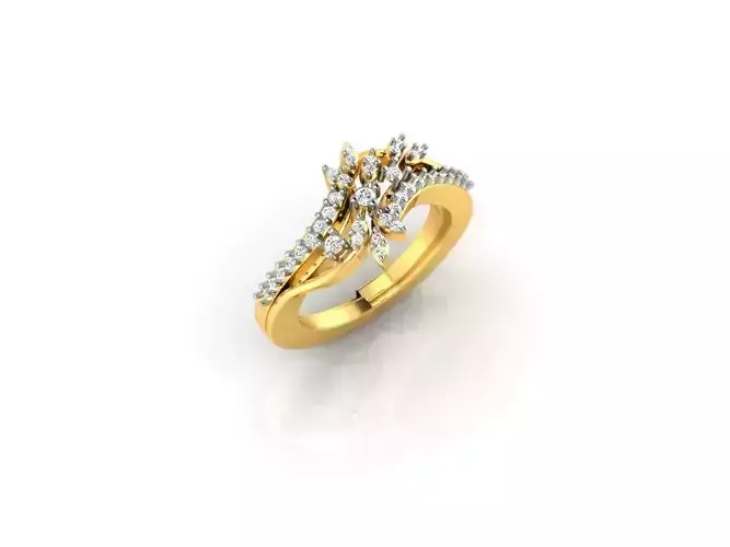 Swirl Gold Ring With Diamonds 21