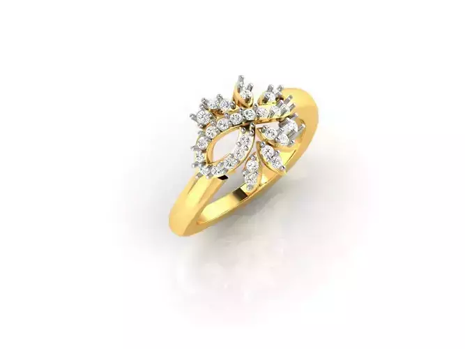 Swirl Loop Gold Ring With Diamonds 5