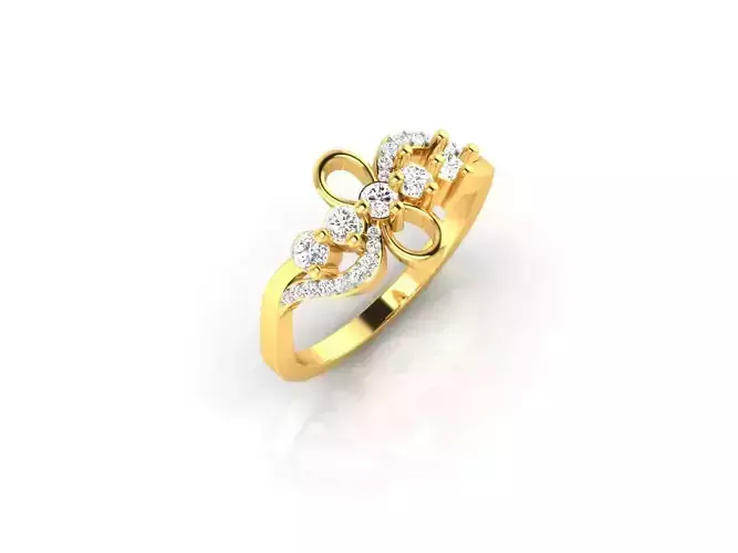 Swirl Gold Ring With Diamonds 23