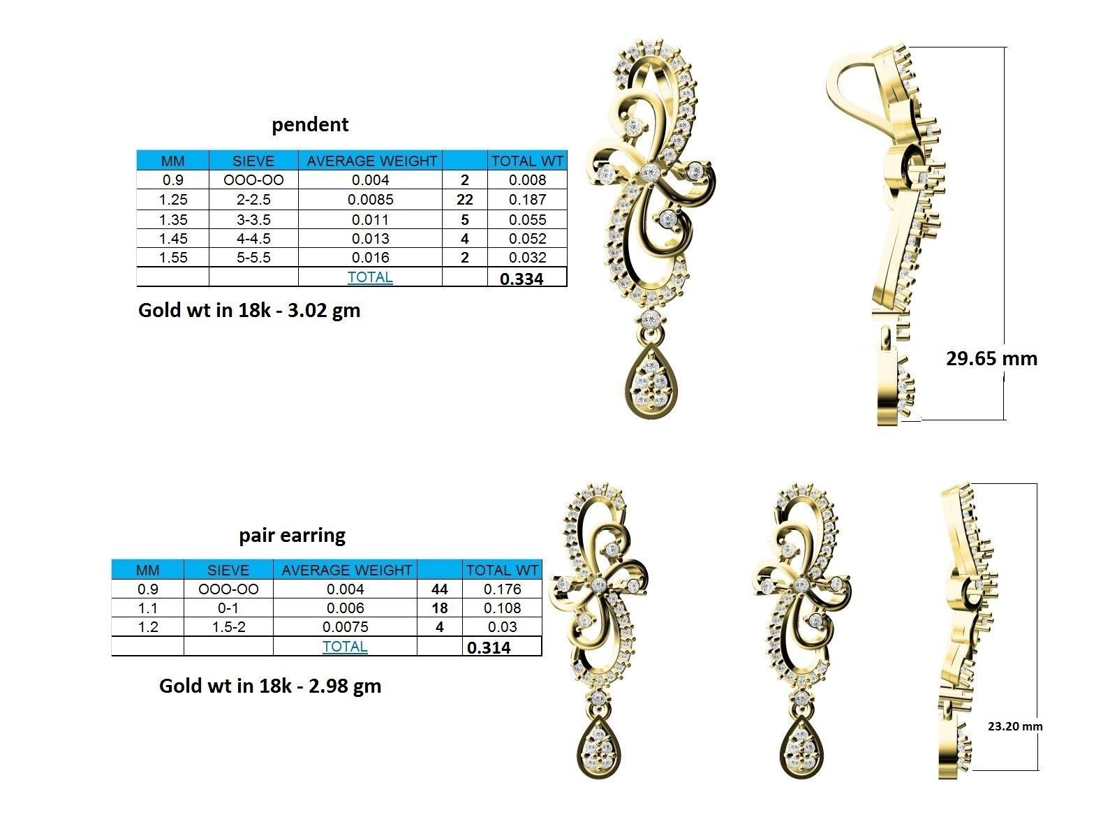 Infinity Loop Shape Gold Pendant With Diamonds 3D print model_3