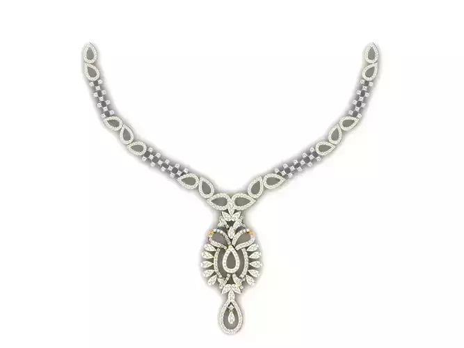 Pear Shape Necklace With Diamonds