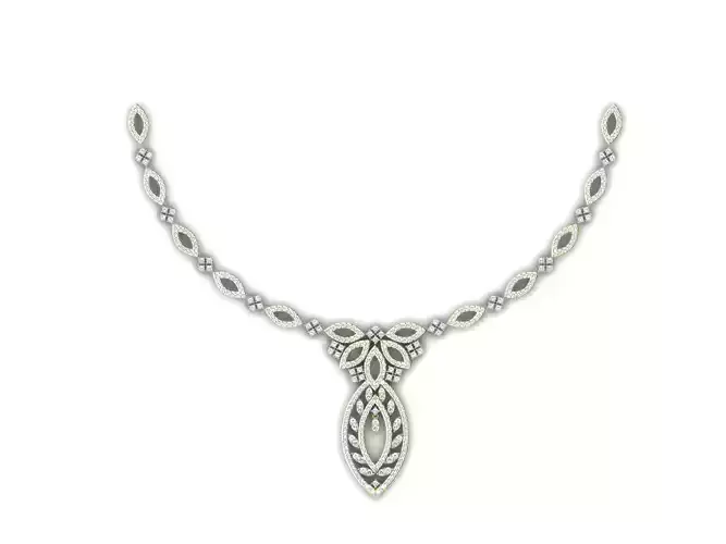 Marquise Shaped Necklace With Diamonds 1