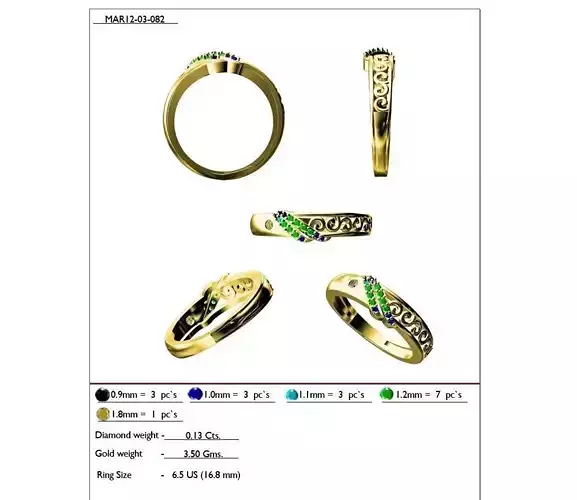 Gold Ring With Gemstones 7