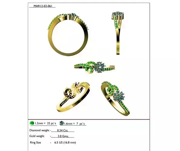 Swirl Loop Gold Ring With Gemstones 13