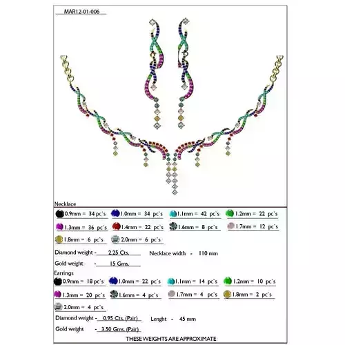 Gold Jewellery Set With Gemstones 3