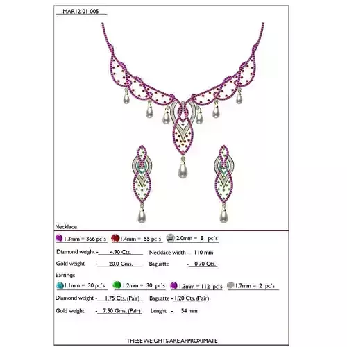 Marquise Shaped Jewellery Set With Gemstones 2