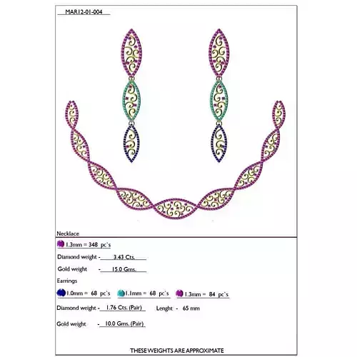 Marquise Shaped Jewellery Set With Gemstones 3