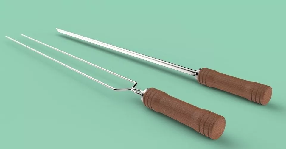 Espetos barbecue skewer Free 3D model