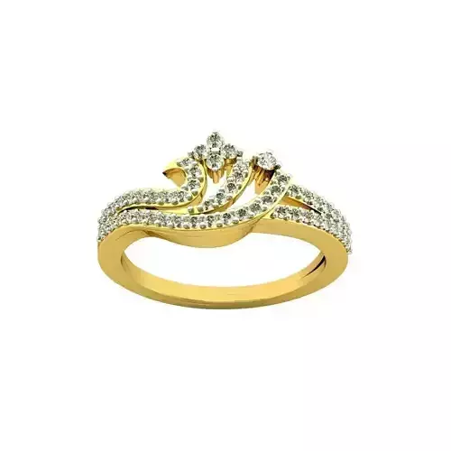 Swirl Gold Ring With Diamonds 24