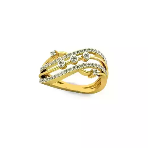 Swirl Gold Ring With Diamonds 26