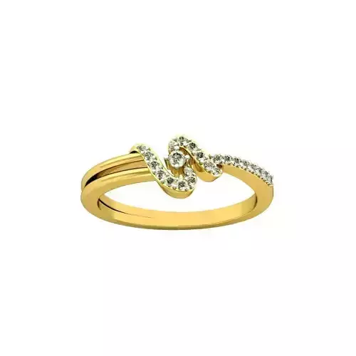 Wave Ring With Diamonds