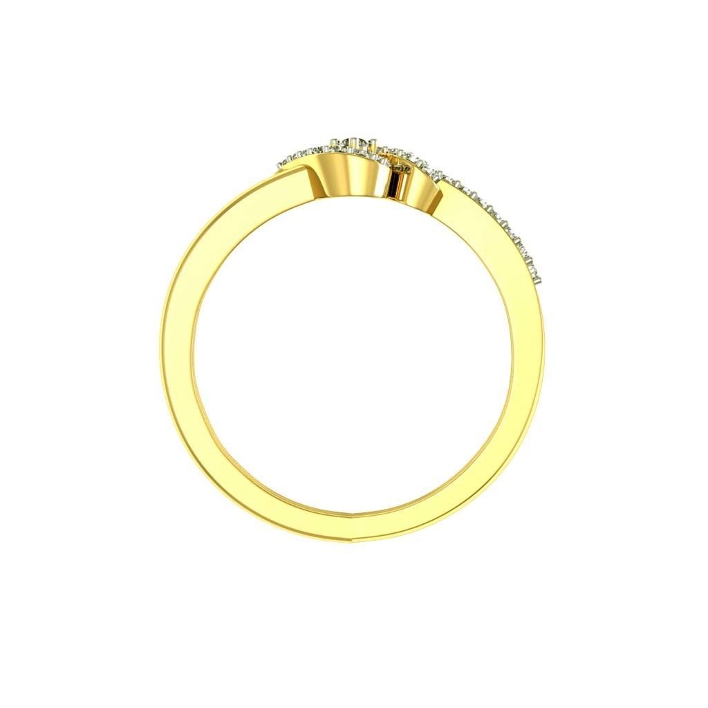 Wave Ring With Diamonds 3D print model_1