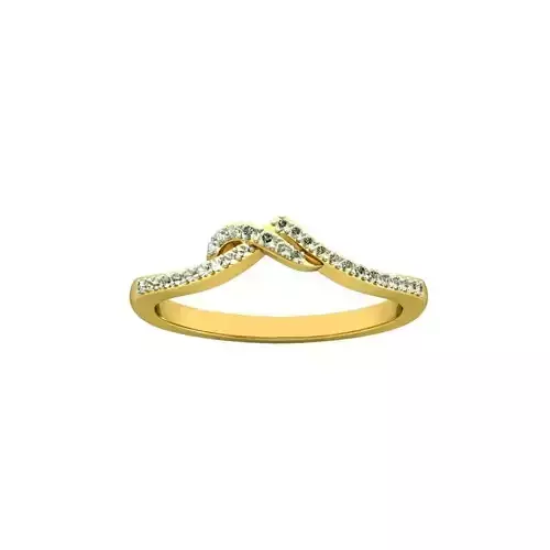Gold Bent Ring With Diamonds 1