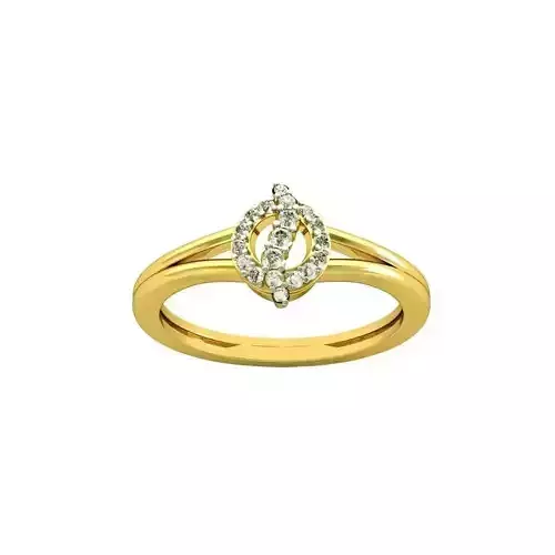 Round Shaped Gold Ring With Diamonds 7