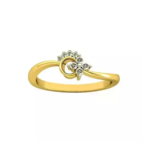 Swirl Round Shaped Ring With Diamonds