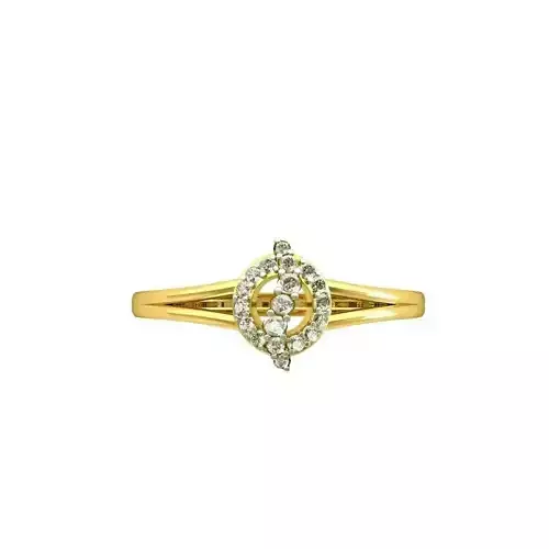 Round Shaped Gold Ring With Diamonds 8