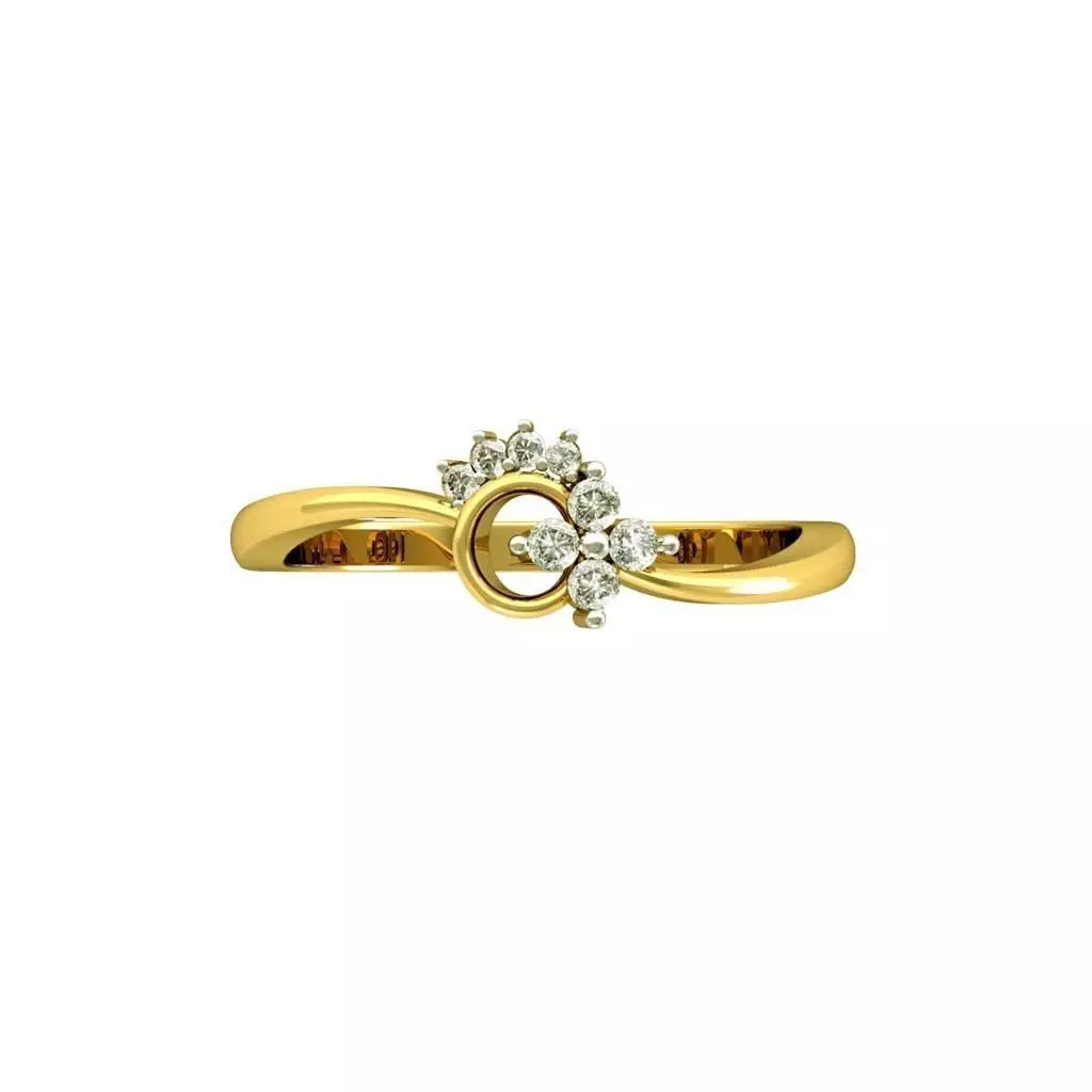 Swirl Round Shaped Ring With Diamonds 1 3D print model_0