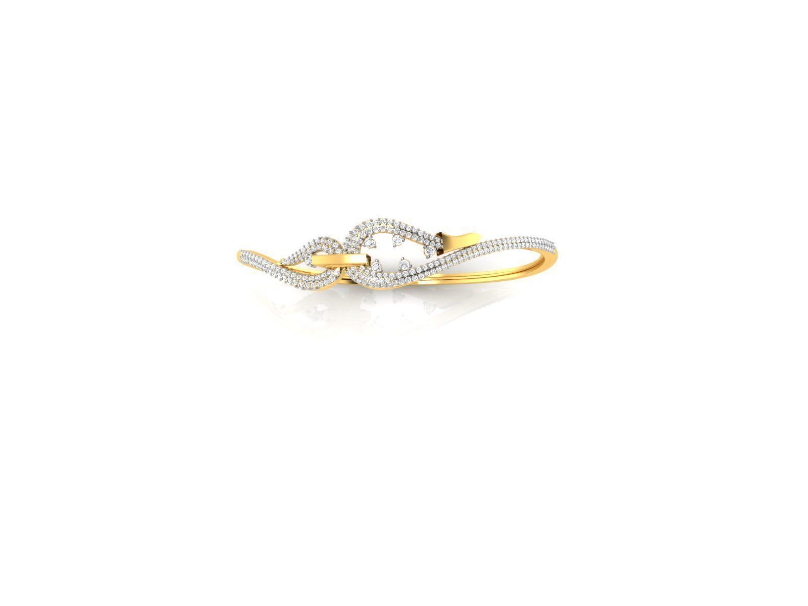 Swirl Loop Ring With Gemstones 2 3D print model_3