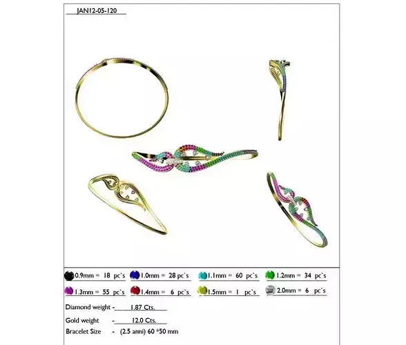 Swirl Loop Ring With Gemstones 2