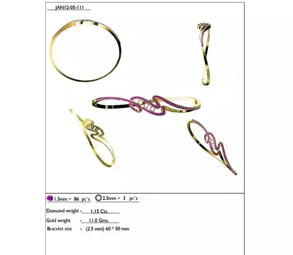 Swirl Loop Ring With Gemstones 3