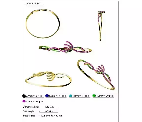 Swirl Gold Ring With Gemstones 23