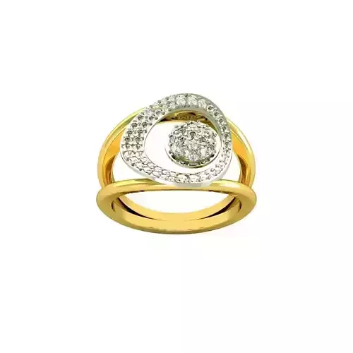 Round Shaped Gold Ring With Diamonds 9