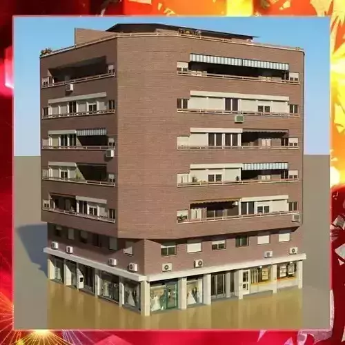 Photorealistic Low Poly Building 3D model