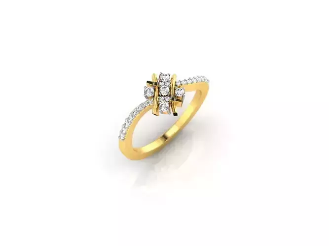 Swirl Gold Ring With Gemstones 25