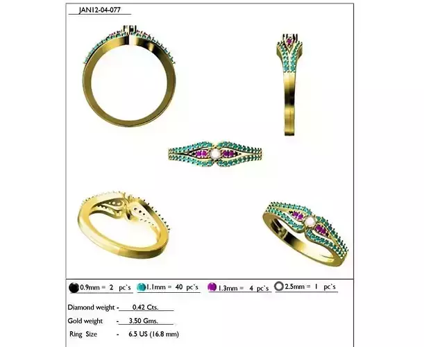 Gold Ring With Gemstones 9