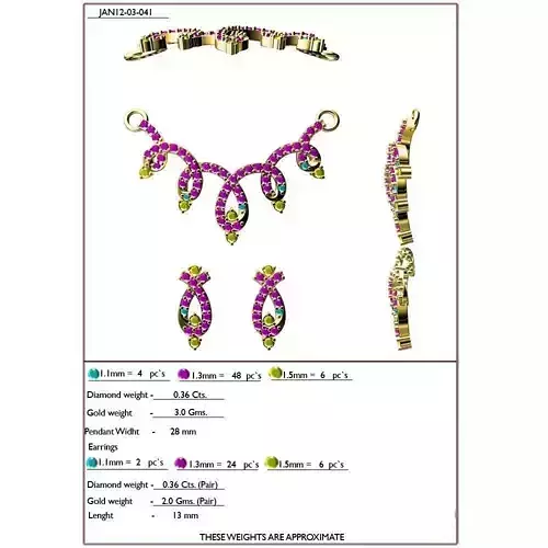 Gold Jewellery Set With Gemstones 4