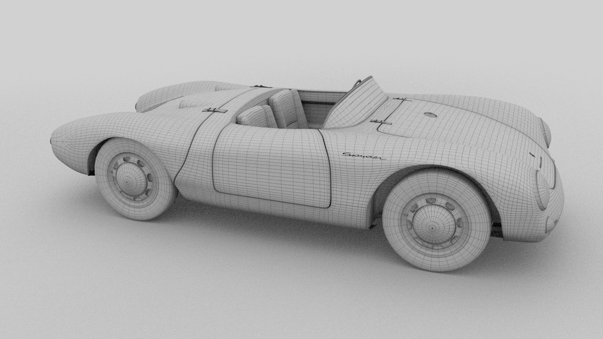 Porsche 550 Spyder black 3D model_30