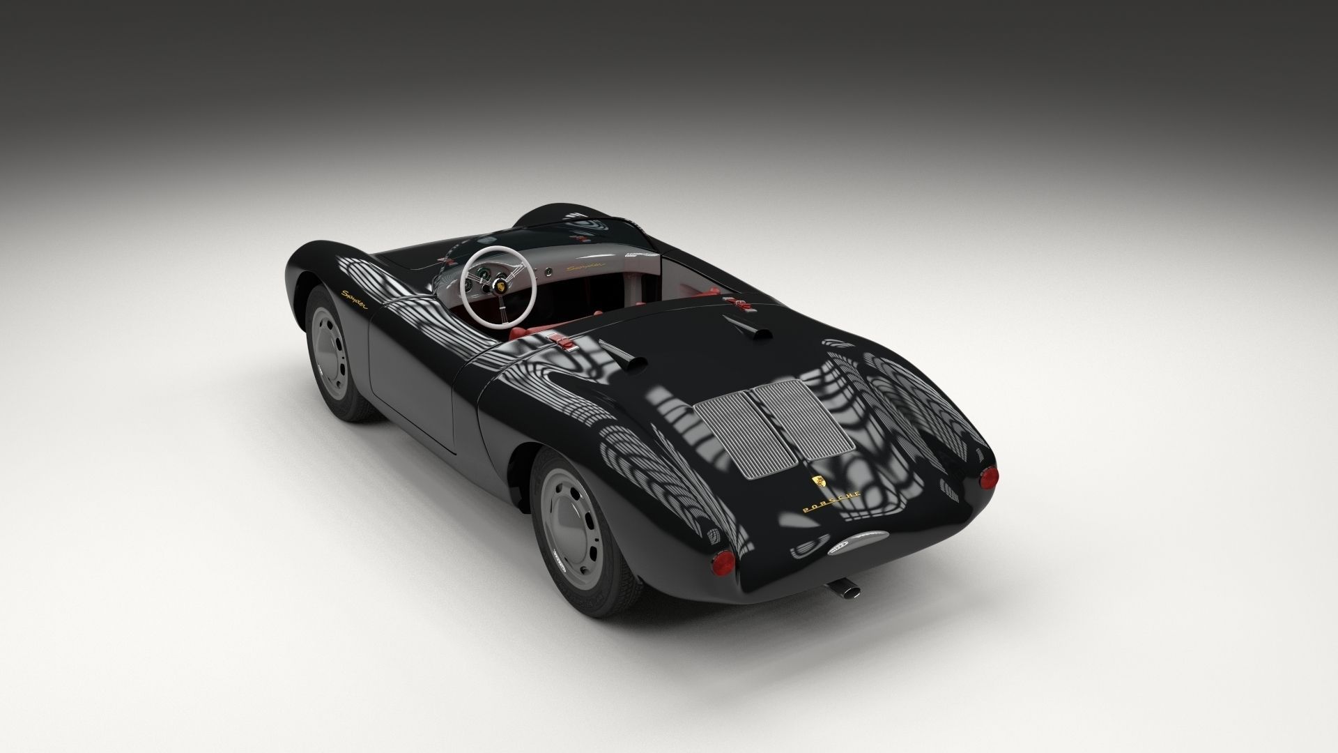 Porsche 550 Spyder black 3D model_5