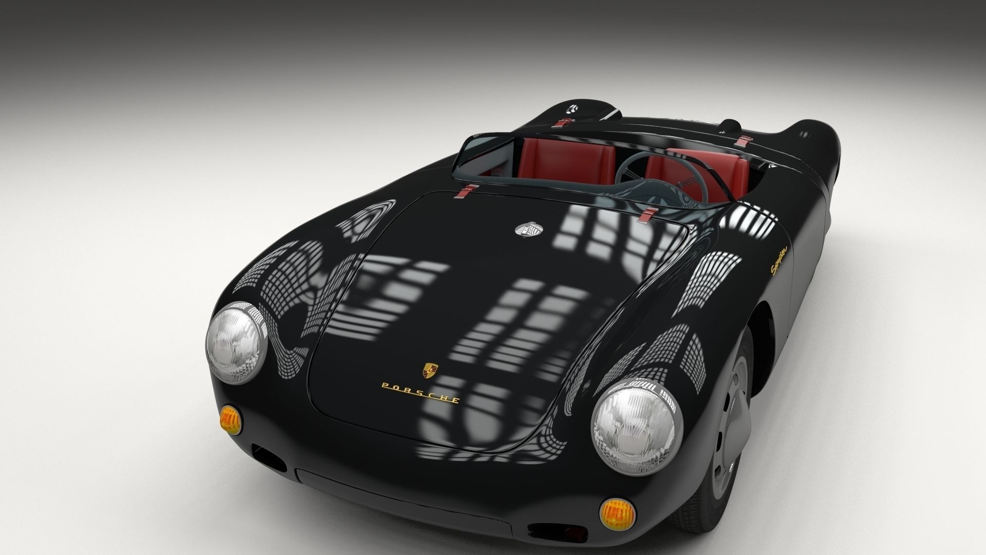 Porsche 550 Spyder black 3D model_1