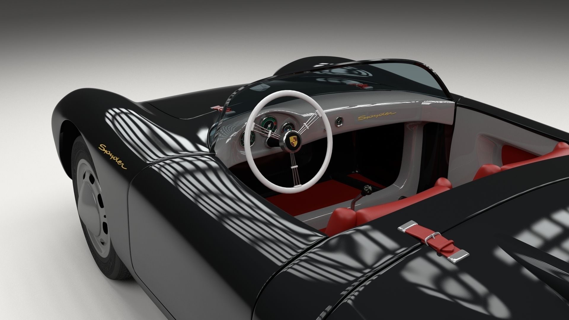 Porsche 550 Spyder black 3D model_7