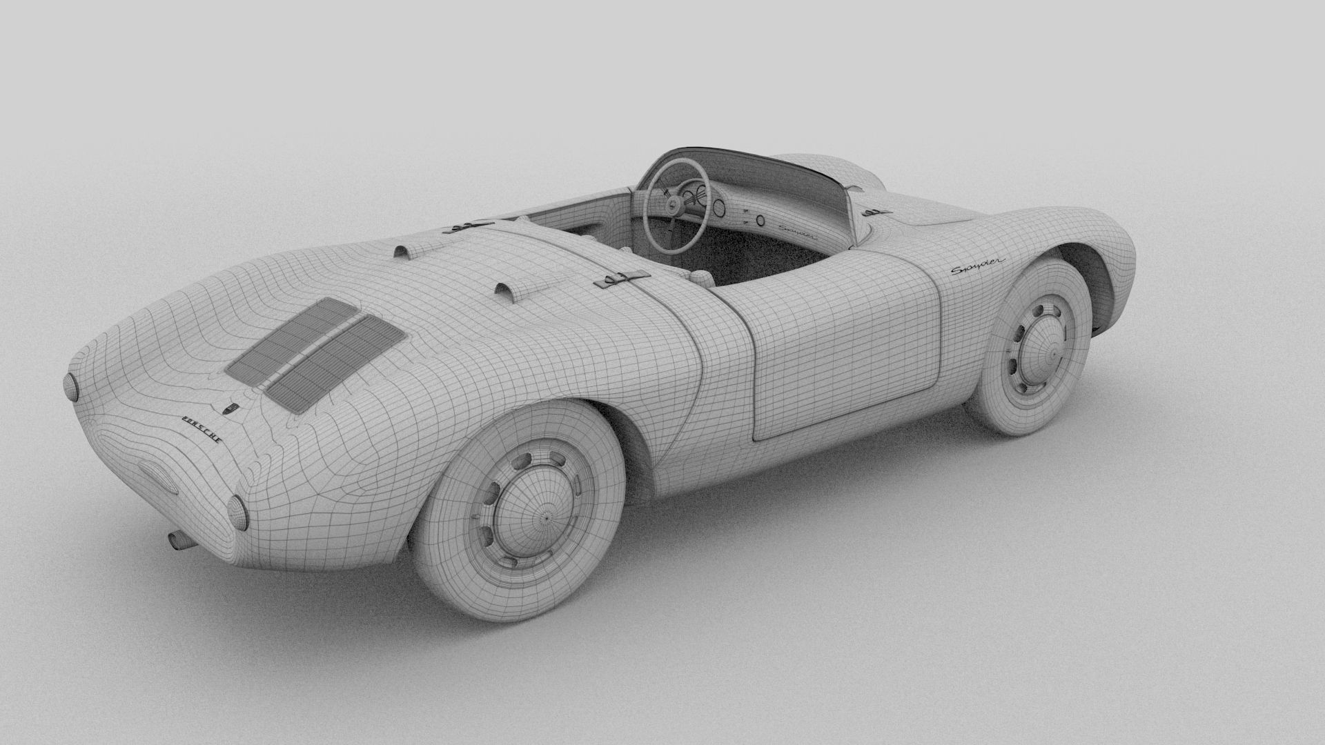 Porsche 550 Spyder black 3D model_29