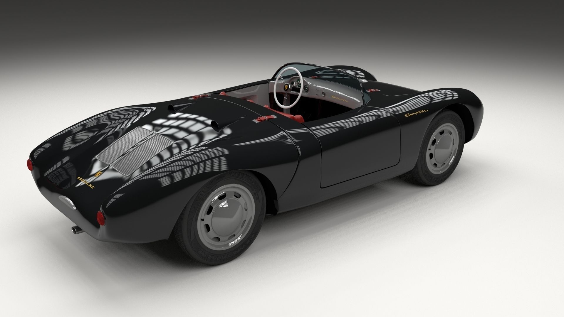 Porsche 550 Spyder black 3D model_8