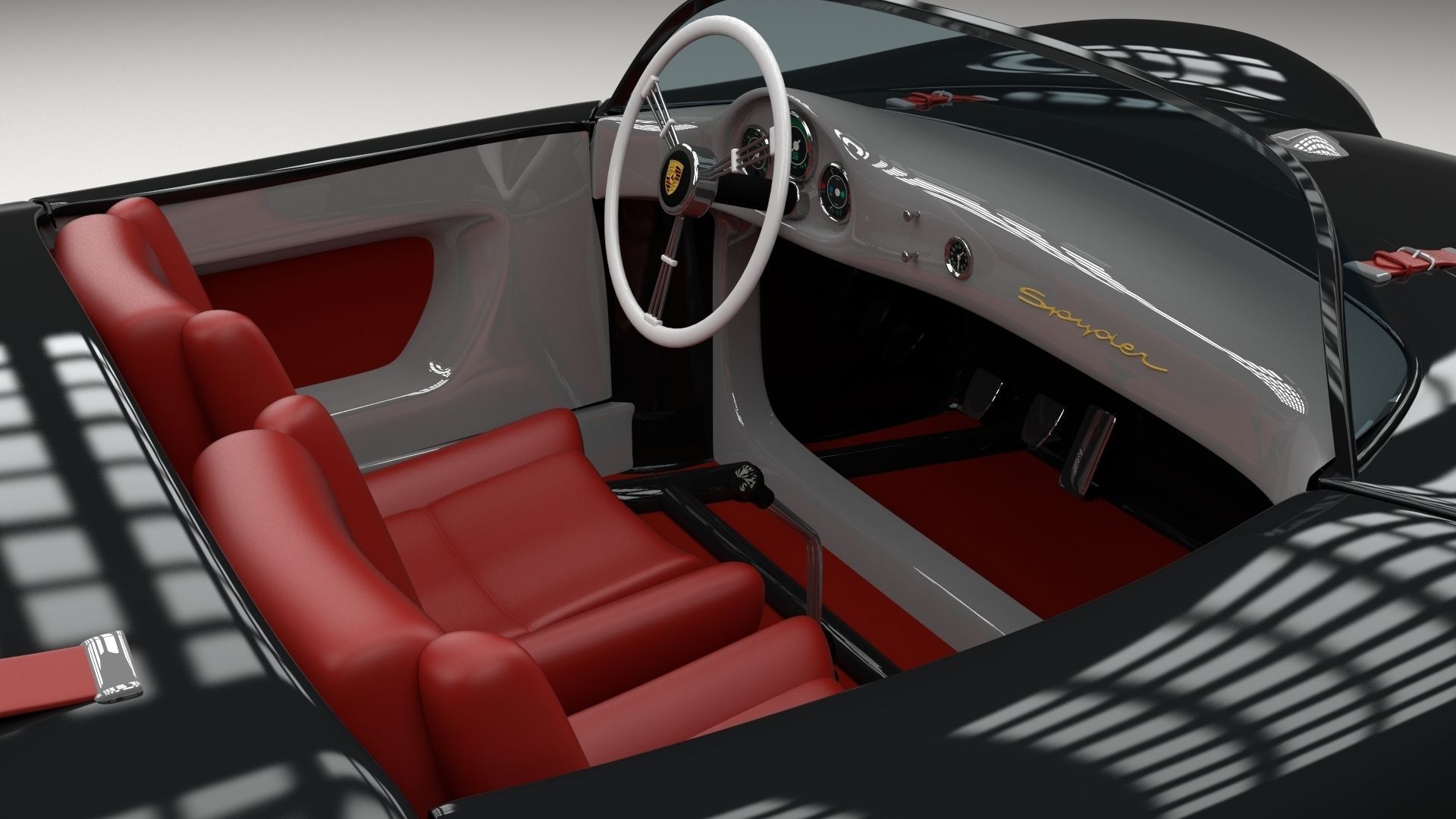 Porsche 550 Spyder black 3D model_2
