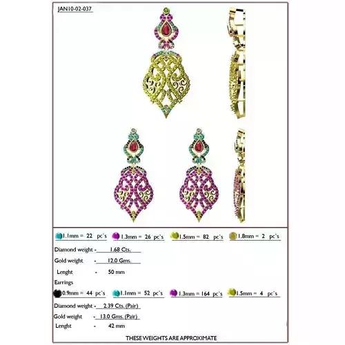 Pendant and Earrings With Gemstones 6