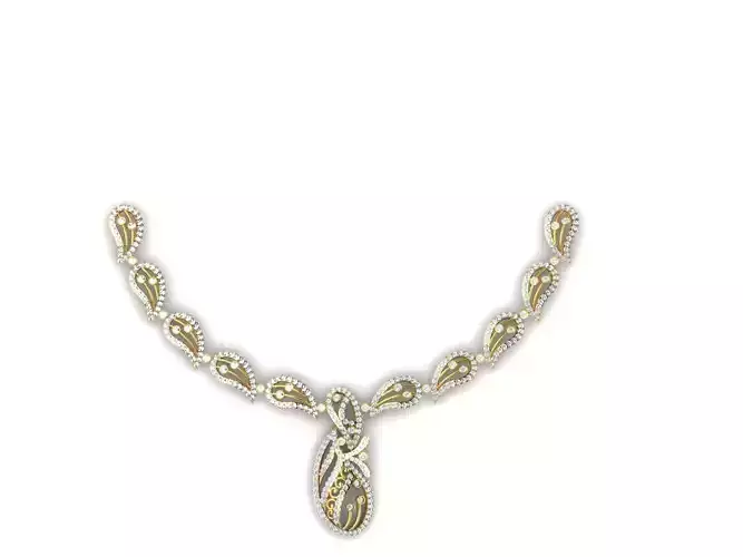 Mango Shaped Necklace With Diamonds 3