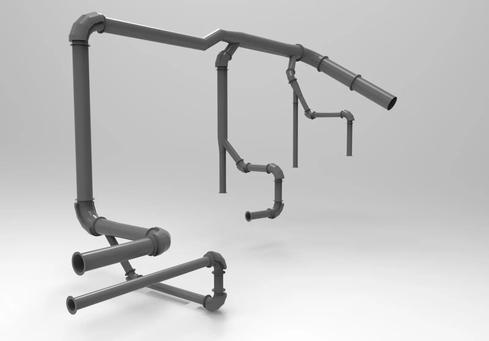 dedusting pipe line1 Free 3D model_0