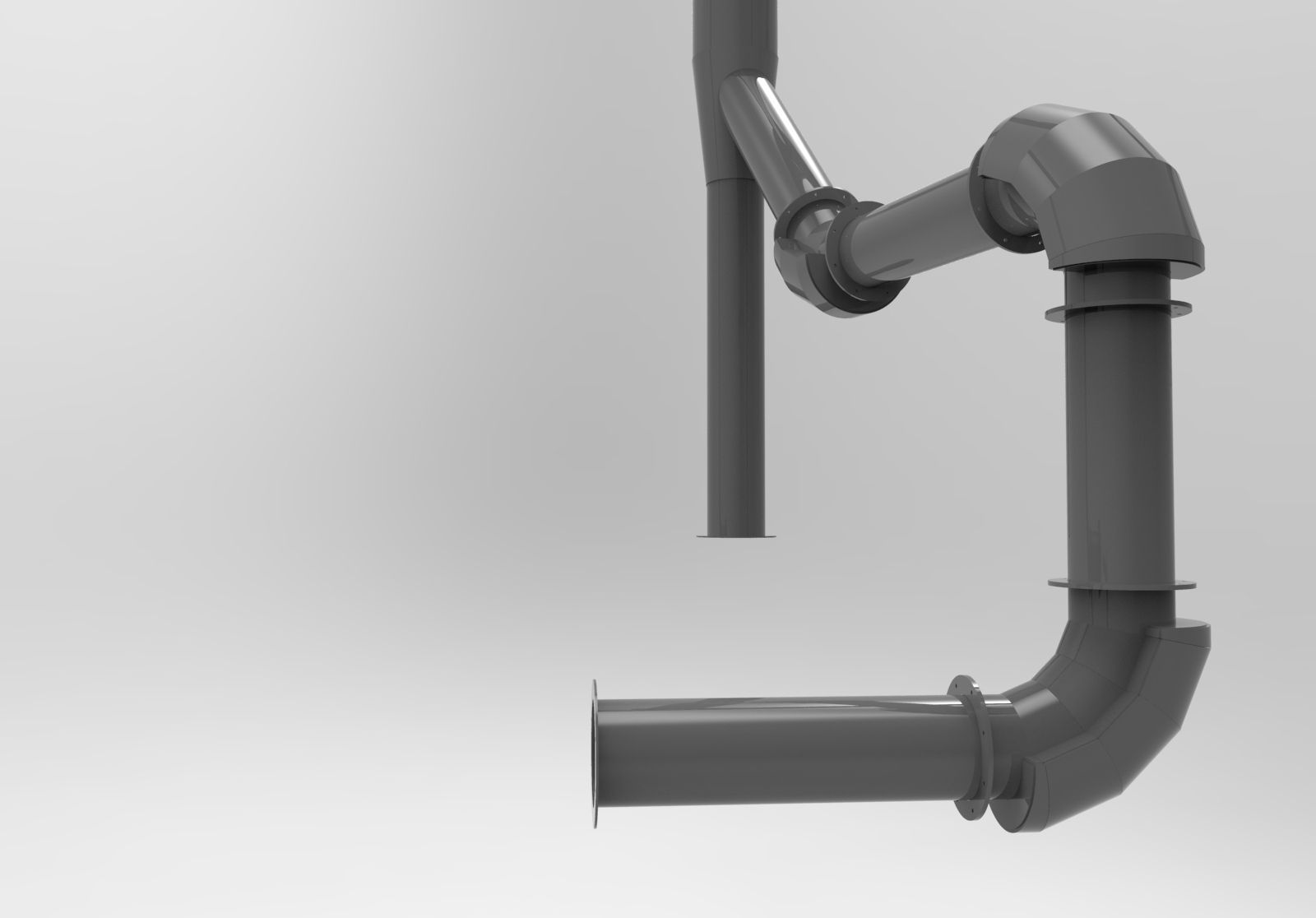 dedusting pipe line1 Free 3D model_1