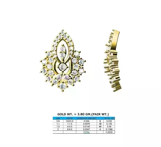 Floral Design Gold Pendant With Diamonds 3