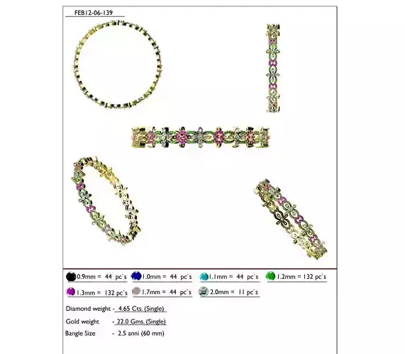 Floral Design Eternity Ring With Gemstones 3
